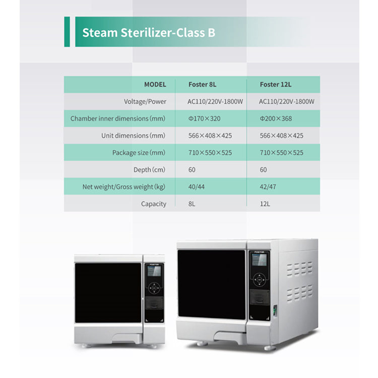 Sterilizer series European B class L-A-Foster 12L-LCD-B