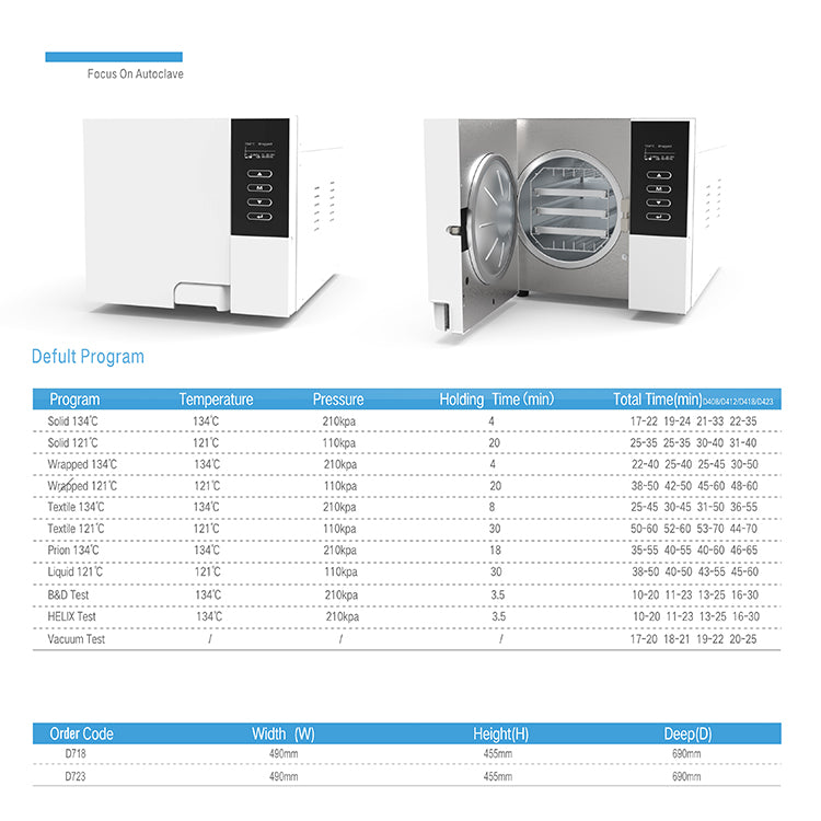 Sterilizer series European B class L-A- SET-18D （D718)