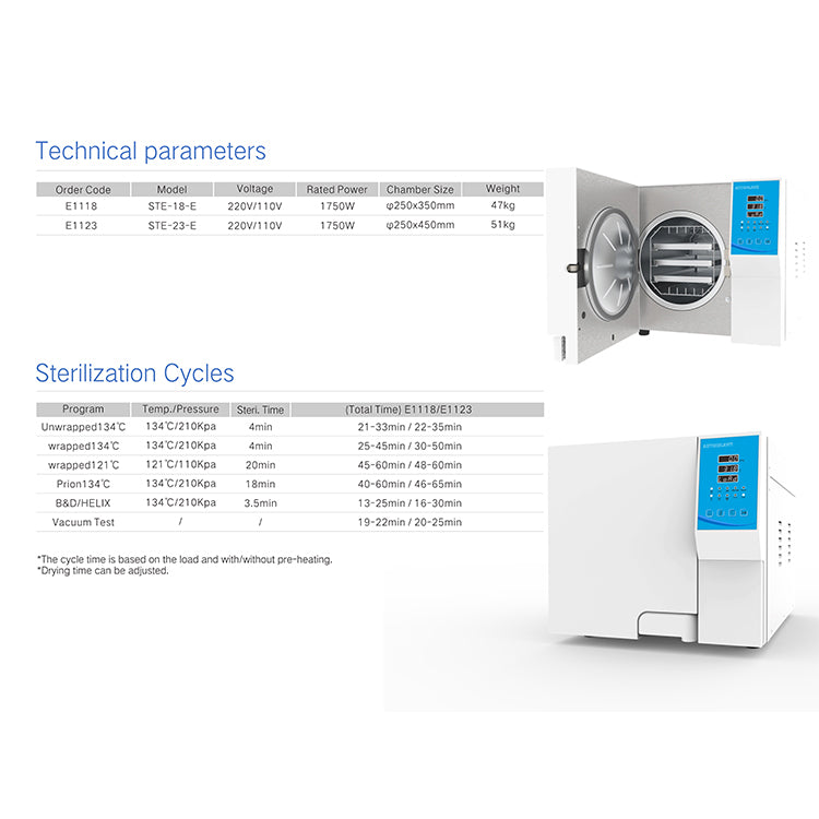 Sterilizer series European B class L-AE11-18/23L